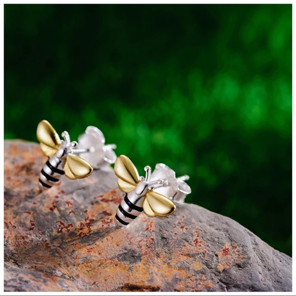 🎁 Artisan Handmade 925 Silver The Zehuva Honeybee Dainty Earrings - Picture 6 of 7
